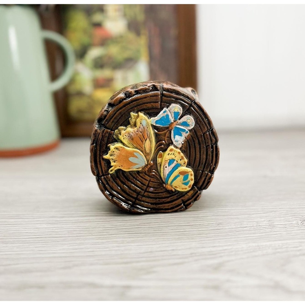 Vintage Ceramic Butterfly Piggy Bank: Kitschy Coin Bank Decor